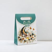 Sac cadeau transfrontalier à rabat avec nœud, emballage pour le Festival de la Mi-Automne, sac à main pour fête, impression offset blanche, design frais