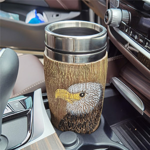 Hot Selling Vintage Harz Tasse Fall Eagle Kaffee Tee Wasser becher mit Edelstahl Liner - Product Image 6