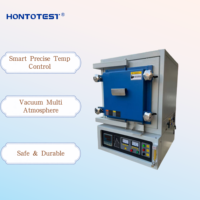 Tungku Vakum Atmosfer HT-VF-12, Tungku Vakum Pemanas Tiga Sisi Suhu Tinggi, Tungku Perlakuan Panas Sintering Laboratorium