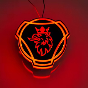 HST-25124 24V Badge lumineux LED coloré avec logo King, compatible avec les camions lourds <span class=keywords><strong>Scania</strong></span>, emblème de calandre personnalisé - Product Image 5