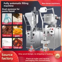Machine de remplissage entièrement automatique à petite échelle pour liquides et pâtes, avec ensachage et emballage sous film mince, origine Chine, garantie deux ans