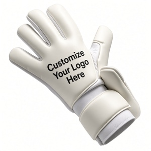 Gants de gardien de but de football personnalisés professionnels, respirants, antidérapants, en cuir, avec fermeture auto-agrippante, durables - Product Image 1