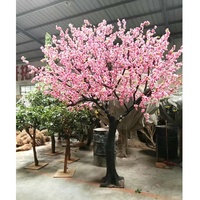250cm height cheap fiberglass natural shape artificial pink peach blossom plants trees , flower tree plant artificial