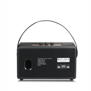 MK-324 Wireless Desktop <strong>Speaker</strong> Classic Retro Mini Leather Wood <strong>Speakers</strong> Portable Active Stereo Wireless Music Player. - Product Image 5