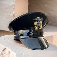 Chapeaux de capitaine noirs personnalisés en gros avec aigle et ancre pour fêtes nautiques pour adultes