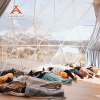 Tente de glamping géodésique en PVC avec structure en acier Kawagebo Kamp (KK) 15M, moderne, imperméable, pour événements en plein air en toutes saisons