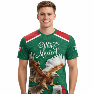 Camiseta Deportiva de Fútbol para <span class=keywords><strong>Hombre</strong></span> con Estampado de Águila de la Cultura Mexicana, Personalizada al por Mayor, Cuello Redondo, Secado Rápido para Gimnasio - Product Image 1