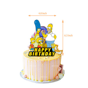 Artículos para Fiesta de los Simpson, Set de Cumpleaños de los Simpson, Incluye Pancarta de Feliz Cumpleaños, Adornos para Pastel, Globos Retro para Niños - Product Image 3