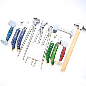Farrier <b>Tools</b> Kit with 13 Inch Nail Clincher, Sharp Hoof Nipper, Nail <b>Puller</b>, Hoof Buffer & Driving Hammer for Professional Hors - Product Image 1