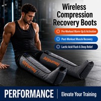 Bottes de récupération pour les jambes à compression d'air sans fil OEM à 6 chambres, rechargeables, avec panneau tactile et chargement Type-C, masseur complet pour les jambes
