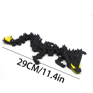 Adornos Artesanales de Dragón Negro Impresos en 3D, Regalo de Animal con Articulaciones Móviles, Manualidades de Plástico - Product Image 2