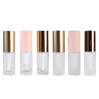 Tube de gloss à lèvres vide personnalisé HKH avec logo, 10 ml, flacon d'huile à lèvres en verre givré, emballage cosmétique à marque privée, fournisseur OEM ODM