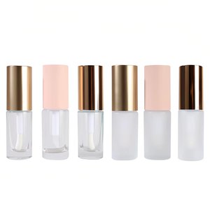 MLM Custom Logo Empty Lip Gloss Tube <b>10ml</b> Frosted Glass Lip Oil <b>Bottle</b> Private Label Cosmetic Packaging OEM ODM Supplier - Product Image 3