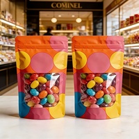 Sacs en papier kraft refermables et recyclables avec logo personnalisé, sacs à fermeture éclair pour fromage à la ficelle, graines de melon, chocolat, bonbons