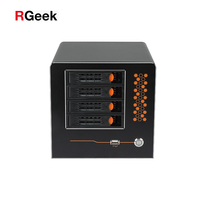 RGeek — Mini système de stockage de fichiers réseau NAS, pour serveur ITX, Barebone, châssis Rackmount, 4 baies, échange à chaud