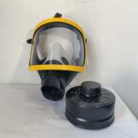Máscara de Gas de Silicona de Cara Completa con Protección CE, Borde Amarillo, 14, con Filtro B2KP100, Respirador Químico Industrial, Directo de Fábrica