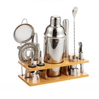 Kit d'accessoires de bar en acier inoxydable, ensemble d'équipement pour cocktails, ensemble de shaker à cocktails, mélangeur de boissons, ensemble cadeau pour cocktails