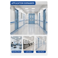 Porte en acier à grain de bois Dushi pour hôpital et école avec verre décoratif personnalisé, résistante au feu, antibactérienne, OEM ODM