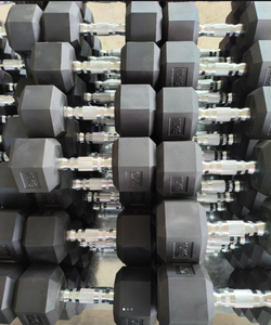 रबर हेक्स डम्बल होम फिटनेस और बॉडीबिल्डिंग के लिए जिम मुक्त वजन शक्ति प्रशिक्षण उपकरण - Product Image 6