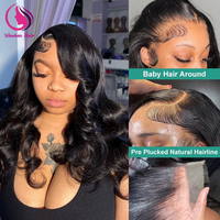 Perruque complète 13x4 noire pour femmes, style bob court ondulé, perruque frontale en dentelle ondulée de 12 pouces, cheveux humains style Body Wave