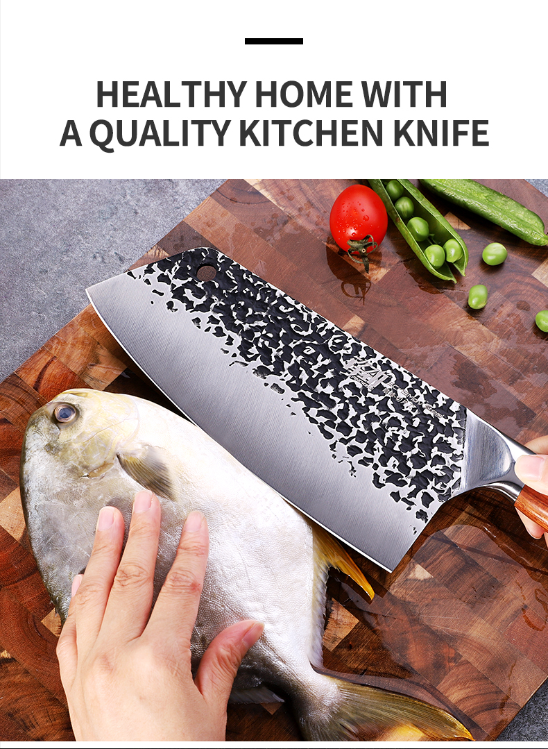 FINDKING Hot Sale 7 inch Stainless Steel Butcher Boning Knife Rosewood Handle  Kitchen Cutting Slicing Cleaver Knife