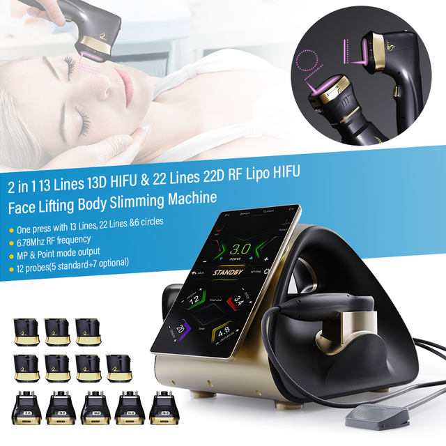 2024z Portable 2 in 1 13d Hifu Face Lift Skin Tightening Lipo Hifu 22d Body Slimming Machine Professional
