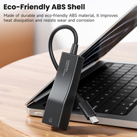 Toocki portatile tipo-C adattatore Ethernet veloce 100Mbps connessione cablata senza Driver con LED per Internet stabile