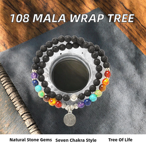 Pulsera de Piedras Naturales con Dije Árbol de la Vida, Estilo Bohemia, Joyería Unisex, Regalo, Pulsera del Árbol de la Vida, Pulsera de Piedras Naturales - Product Image 2