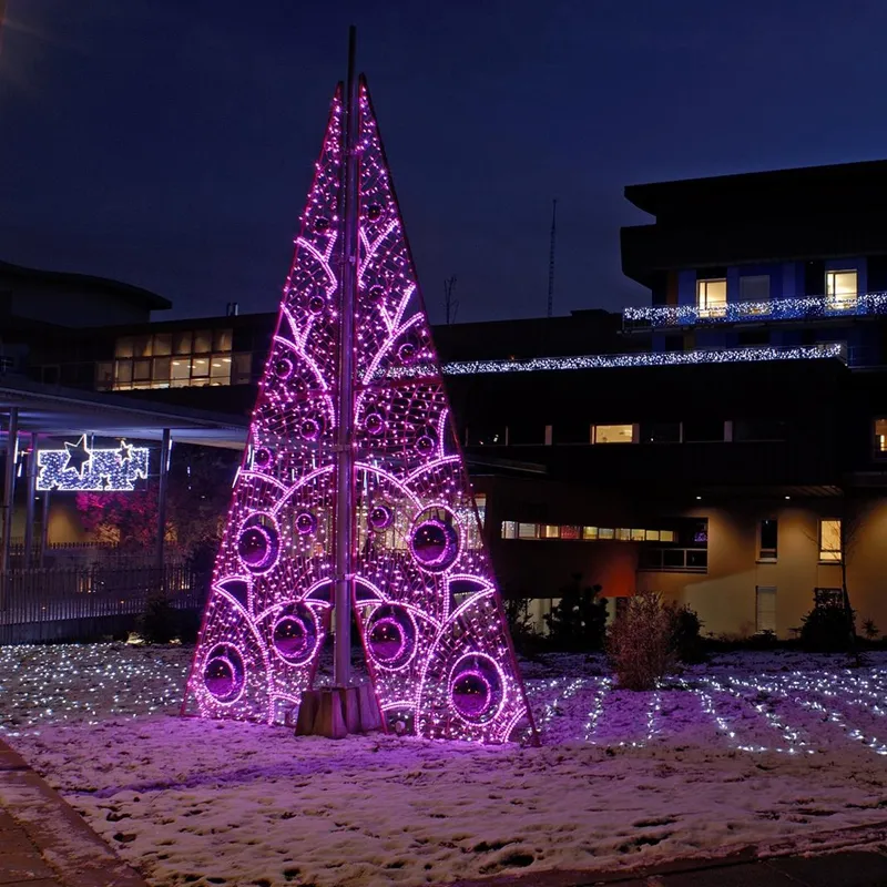 Outdoor Garden Decor Wedding Pole Tree Hotel Street 3d large Decorative led lighted optic fiber dandelion Flowers light