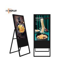 Pantalla Digital Portátil Tipo A de 55 Pulgadas con Soporte de Pie para Eventos y Ferias Comerciales