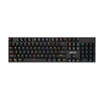 Clavier de jeu filaire ultra-fin AIKUN GX9110, rétroéclairage arc-en-ciel, interrupteurs mécaniques, touches multimédias, port Type-C