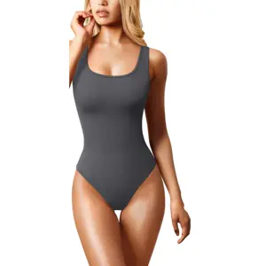 Factory Wholesale Spot Women's Yoga Rompers Ribbed 1 Piece Tummy Control Bodysuits