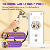 Livre d'or de mariage avec enregistrement vidéo et audio 1080P, enregistreur de messages vocaux de type téléphone antique pour réceptions de mariage, mémoire 32 Go
