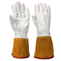 Gants de soudage TIG unisexe pour adulte 12 pouces en cuir de chèvre Keystone Thumb Cowhide Cuff Leather Welding Gloves