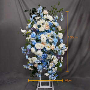 Nuevas Decoraciones Florales Blancas y Azules para Bodas, Arreglos <span class=keywords><strong>de</strong></span> Bolas <span class=keywords><strong>de</strong></span> <span class=keywords><strong>Flores</strong></span>, Arco <span class=keywords><strong>de</strong></span> <span class=keywords><strong>Esquina</strong></span>, <span class=keywords><strong>Flores</strong></span> Artificiales para San Valentín y Graduación - Product Image 5