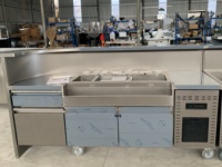 Table de bar professionnelle en acier inoxydable, station à cocktails, réfrigérateur à double température, personnalisé pour une utilisation commerciale en bar
