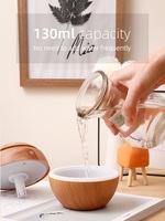 Diffuseur d'huiles essentielles en bois avec logo personnalisé, interface USB, mini humidificateur d'air portable avec lumière