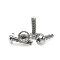 Sekrup Torx Flens Besar Titanium GR5, Baut Kepala Bulat Besar Ulir Penuh untuk Modifikasi Bodi Fairing Motor Ukuran Kustom