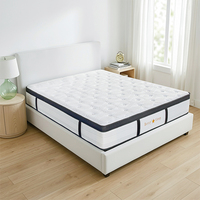Matelas hybride à ressorts ensachés Euro Top sur mesure, taille UK, avec bords renforcés en mousse, emballé sous vide, livré en boîte