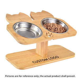 Support de gamelle incliné en bois massif écologique et moderne pour animaux de compagnie, protection du cou, gamelle surélevée pour chiens et chats - Product Image 4