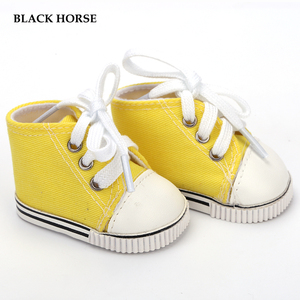 Chaussures décontractées en toile BLACK HORSE pour poupées, baskets souples, modèle éducatif DIY, mini-jouet pour poupées <span class=keywords><strong>de</strong></span> 18 pouces, écologiques, faites à la main, unisexe - Product Image 3