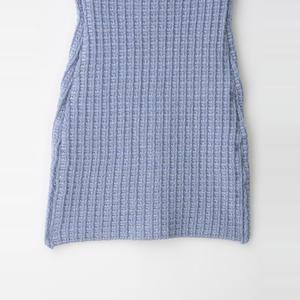 Vestido de mujer nuevo verano 2025 azul cuello Halter diseño estiramiento recortado Mini vestido Sexy Hip Wrap cuello en V moda - Product Image 4