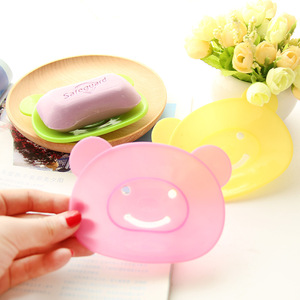 <b>Cute</b> Cartoon <b>Bear</b> Soap Dish Irregular Shape Wall Mount Drain Soap Holder Bathroom Soap Rack - Product Image 4