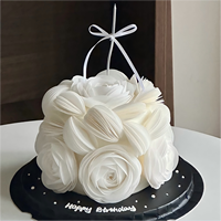 Papier de riz comestible rond de 0,35 mm, blanc et rose, largeur 3,8/5/8 cm, papier sucré pour la décoration de gâteaux d'anniversaire, de mariage et de fêtes