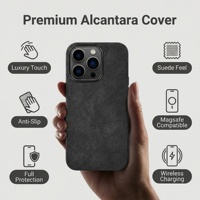 Nouveauté Luxe pour Étuis de Téléphone Mobile Originaux en Cuir Alcantara avec Charge Magnétique Sans Fil pour iPhone 16 15 14 13