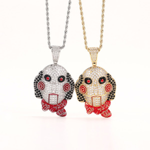 Collana con Ciondolo a Forma di Bambola Horror Hip Hop con Motosega per Uomo, Gioiello Punk di Tendenza - Product Image 2