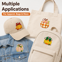 En gros, patchs brodés personnalisés citrouille et appliques nœud Halloween pour vêtements, sacs, vestes DIY en gros