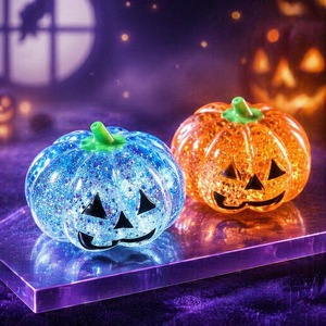 Caja Misteriosa de Halloween: Juguete Blandito de Calabaza Relleno de Purpurina, Jack-o'-lantern de Rebote Lento, Juguete Antiestrés para Niños - Product Image 4