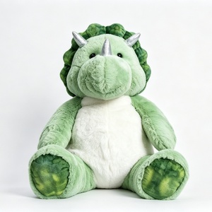 Peluche de dinosaurio verde personalizado, peluche de Triceratops, peluche de dinosaurio sentado, peluche de dinosaurio adorable - Product Image 3