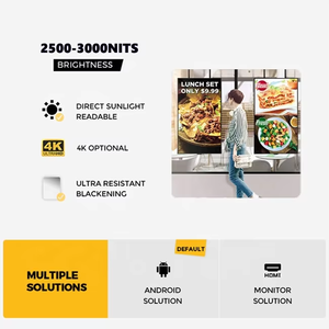 شاشات عرض رقمية رقيقة جداً متعددة الأحجام للتركيب على الحائط في المطاعم، شاشة إعلانات LCD تعمل بنظام أندرويد، لوحة قائمة طعام رقمية - Product Image 6